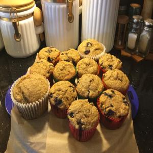 Healthy Blueberry Oat Bran Muffins image