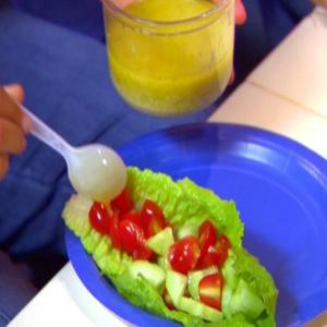 Technicolored Romaine Salad Cups with Lemon Pecorino Dressing_image