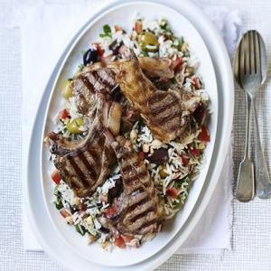 Griddled lamb with wild rice salad image