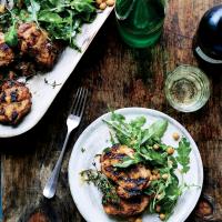 Grilled Chicken with Arugula and Warm Chickpeas_image