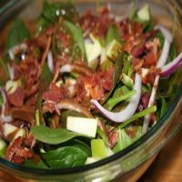 Warm Spinach Salad With Apples, Bacon, and Cranberries_image