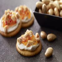 Pepper Jelly-Cream Cheese Topped Crackers image