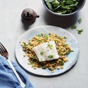 Olive Oil-Poached Cod with Cauliflower Couscous Recipe - (4/5) image
