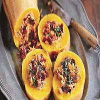 Baked Squash Stuffed with Nutty Cranberry-spiked Rice_image