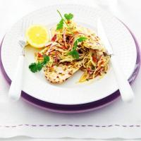 Spice-crusted chicken with Asian slaw image
