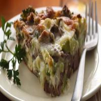 Impossibly Easy Beef, Broccoli and Mushroom Pie_image