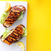 Open-Faced Grilled Salmon Sandwiches image