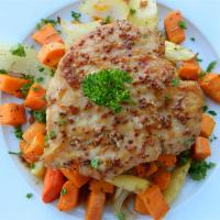 Honey-Mustard Chicken with Roasted Vegetables image