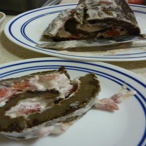 Strawberry Filled Chocolate Roulade image