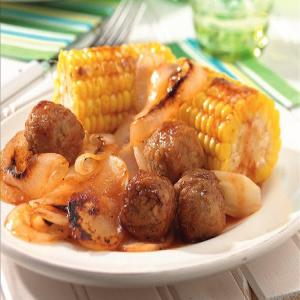 Grilled Honey-Barbecue Meatball Packets_image