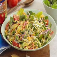 Chopped Salad with Tortilla Chips and Avocado Dressing image
