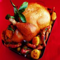 Roast Turkey with Spiced Cranberry, Bacon and Walnut Stuffing_image