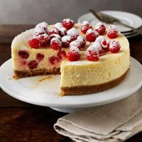 Baked raspberry & lemon cheesecake image