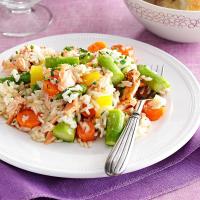 Spring Pilaf with Salmon & Asparagus image
