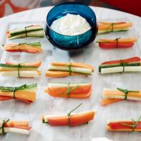 Vegetable Bundles with Tarragon-Citrus Dip_image