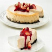 Strawberry Cheesecake with Double-Berry Sauce image