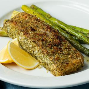 Zesty Panko-Crusted Salmon And Asparagus Recipe by Tasty_image