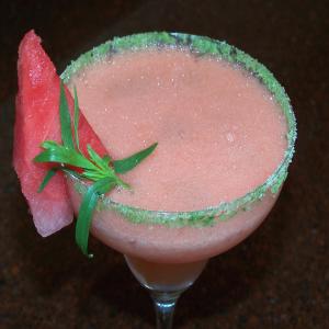 Frozen Watermelon Margarita With Tarragon-Salt Rim_image