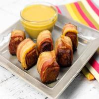 Bacon Wrapped Spam Bites With Spicy Honey Mustard image