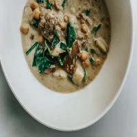 Garlic, Spinach, and Chickpea Soup image