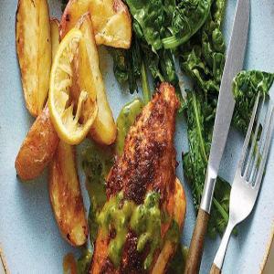 Bobby Flay's Pan Roasted Chicken with Mint Sauce_image