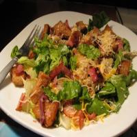 Wilted Caesar Salad With Red Onion and Ham image