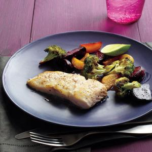 Seared Fish with Beets and Broccoli image