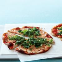 Roasted-Red-Pepper Pizzas with Arugula image