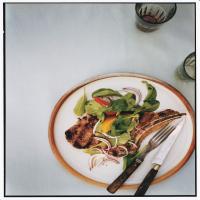 Grilled Veal Chops with Arugula and Basil Salad_image