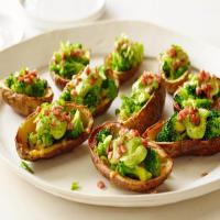 Broccoli and Cheddar-Stuffed Potato Skins with Avocado Cream_image