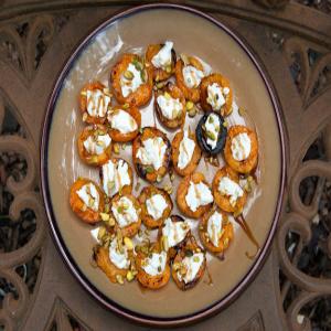 Stuffed Grilled Apricots With Goat Cheese, Pistachios, and Balsamic_image