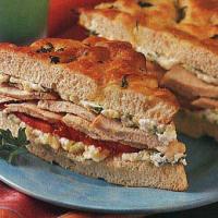 Roasted Chicken, Zucchini, and Ricotta Sandwiches on Focaccia image