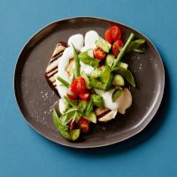 Grilled Eggplant with String Bean and Tomato Salad image