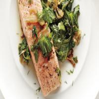 Quick-Braised Salmon and Lettuce image