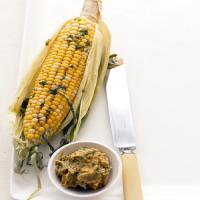 Corn on the Cob with Cilantro-Lime Butter image
