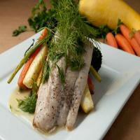 Pan Seared Whitefish With Roasted Vegetables and a Lemon Butter Sauce_image