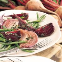 Roasted Green Bean, Red Onion, and Beet Salad image