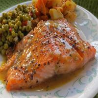 Brown Sugar Roasted Salmon With Maple-Mustard-Dill Sauce_image