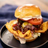 Butter Burgers with Crispy Cheese Skirts and Onion-Pickle Marmalade image