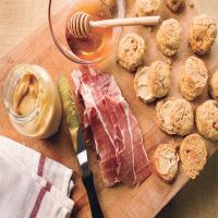 Sweet Potato Biscuits with Ham, Mustard, and Honey image