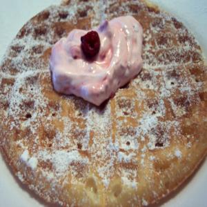 Raspberry Sour Cream Waffles image