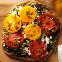 Grilled Pizza with Greens & Tomatoes image
