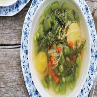 Spring Pea Soup with Asparagus and Potatoes image