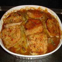 Pork Chops With Scalloped Potatoes and Onions image