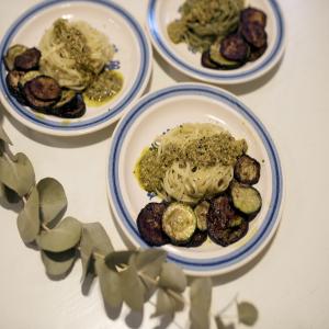 Pesto Zucchini Pasta Nests image