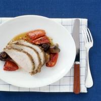 Roast Pork Loin With Mushrooms and Tomatoes image