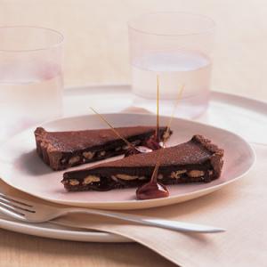 Chocolate, Caramel, and Pecan Tart image