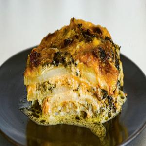 Slow Cooker Potato, Leek, and Kale Gratin With Too Much Cheese image