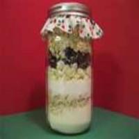 white chocolate cranberry cookies in a jar_image