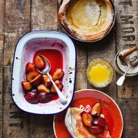 Dutch baby pancakes with roasted plums_image